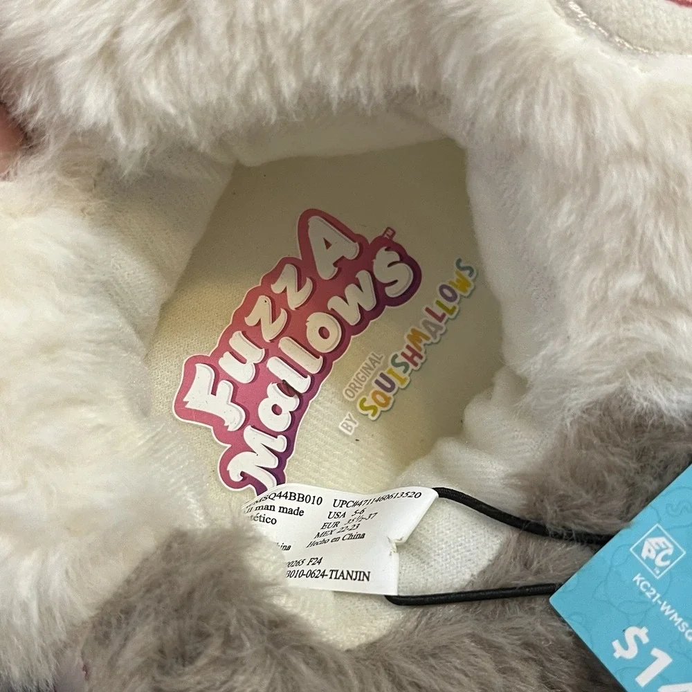 Fuzz A Mallows Karina the Kat Calico Cat Slippers Squishmallows Size 5-6 NEW